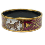 Hermes Bracelet Enamel GM Bangle Cloisonne Horse Tassel Wine — view 2
