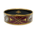 Hermes Bracelet Enamel GM Bangle Cloisonne Horse Tassel Wine