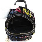 Chanel Chain Backpack Sequin Lambskin Black — view 6
