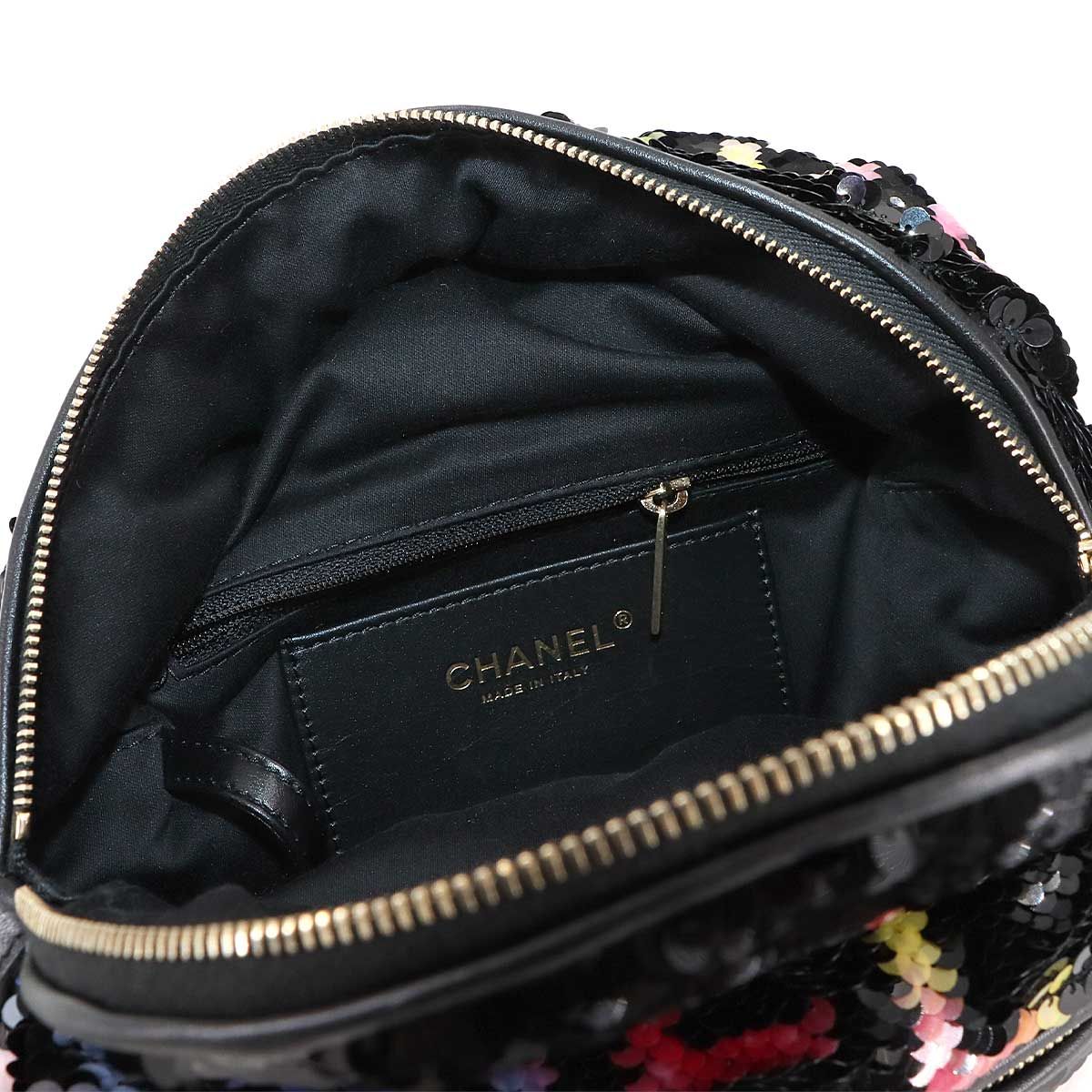 Chanel Chain Backpack Sequin Lambskin Black — view 7