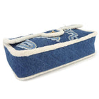 Chanel Egypt Chain Shoulder Bag Denim Shearling Blue Gold — view 5