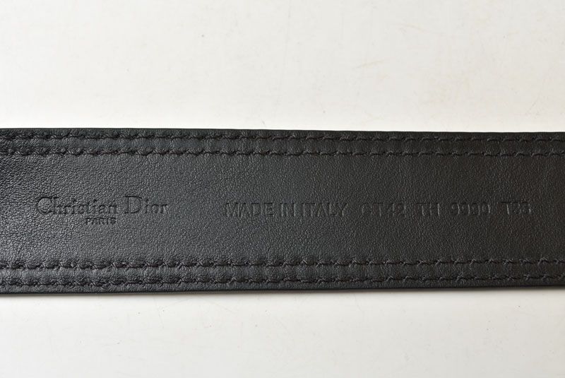 Dior Belt Leather Black Silver Business — view 3