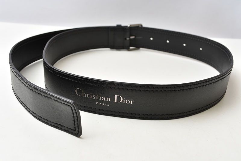 Dior Belt Leather Black Silver Business — view 9