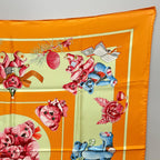 Hermes Large Scarf Carre 90 Confidents Des Coeurs Friends of the Heart Teddy — view 4
