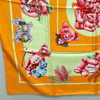 Hermes Large Scarf Carre 90 Confidents Des Coeurs Friends of the Heart Teddy — view 5