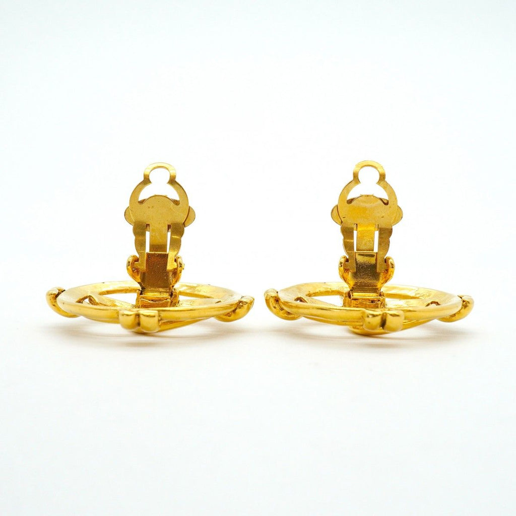 Chanel Earrings Vintage CC Logo Round — view 9