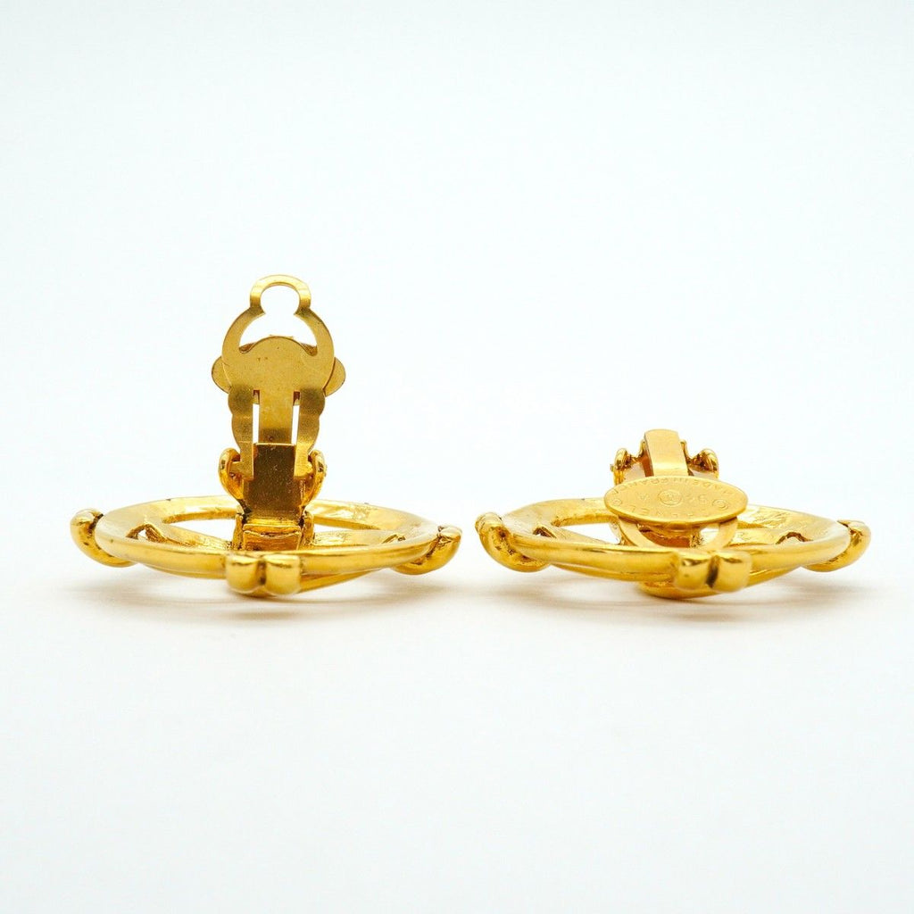 Chanel Earrings Vintage CC Logo Round — view 3