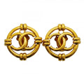 Chanel Earrings Vintage CC Logo Round