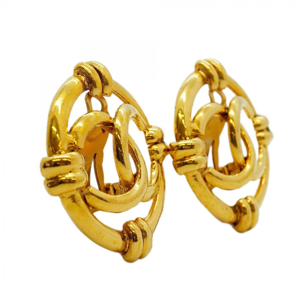 Chanel Earrings Vintage CC Logo Round — view 2
