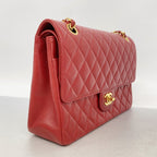 Chanel Shoulder Bag Quilted Lambskin Red Gold — view 2