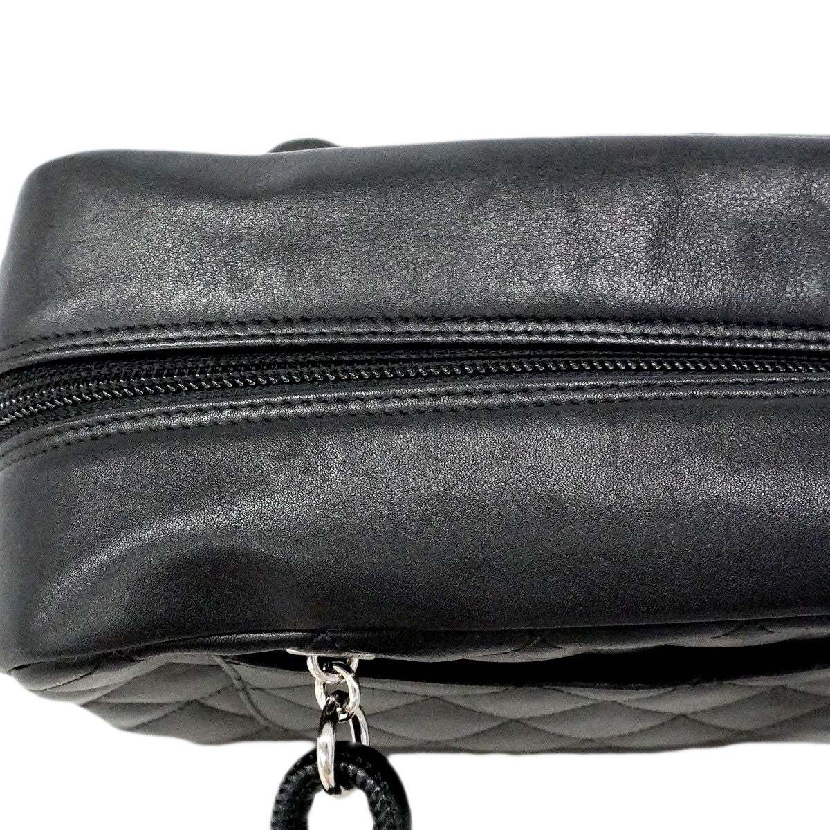 Chanel Handbag Cambon Lambskin Black Silver — view 8