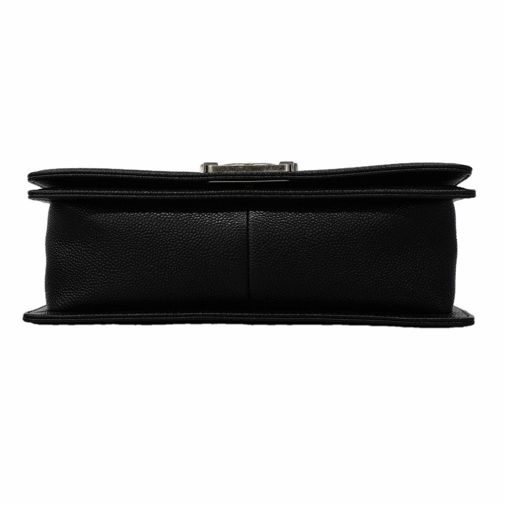 Chanel Shoulder Bag Boy Caviar Leather Black Silver — view 3