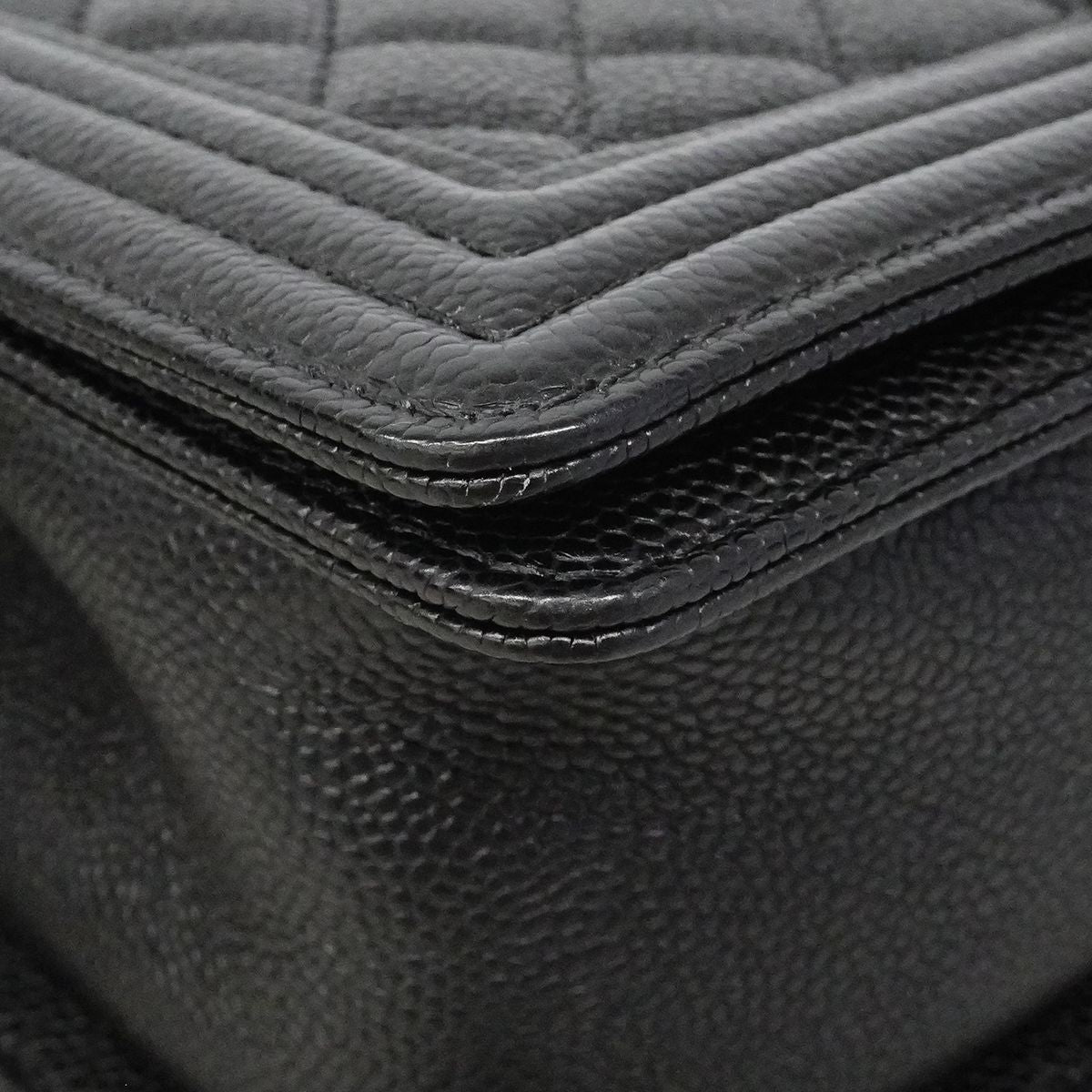 Chanel Shoulder Bag Boy Caviar Leather Black Silver — view 6