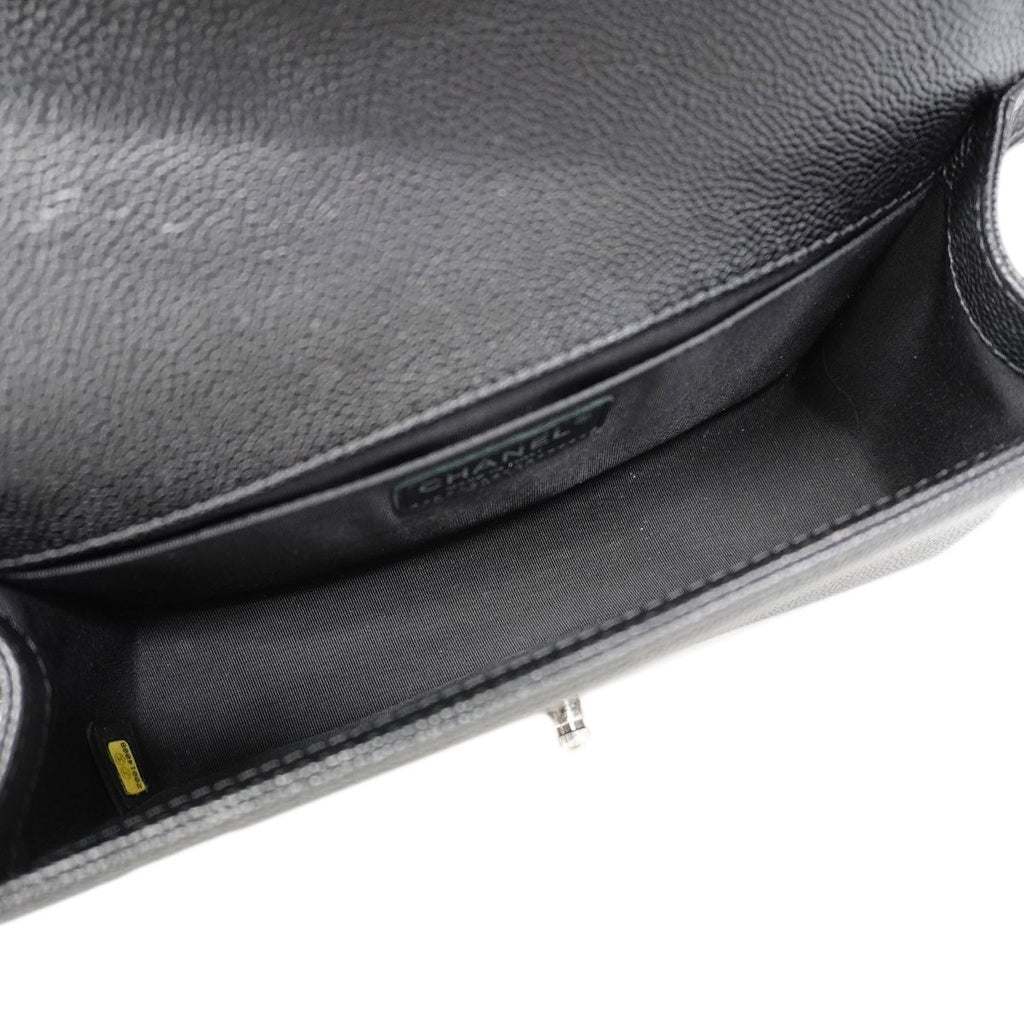 Chanel Shoulder Bag Boy Caviar Leather Black Silver — view 4