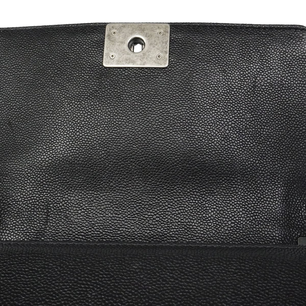 Chanel Shoulder Bag Boy Caviar Leather Black Silver — view 7