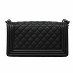 Chanel Shoulder Bag Boy Caviar Leather Black Silver — view 9