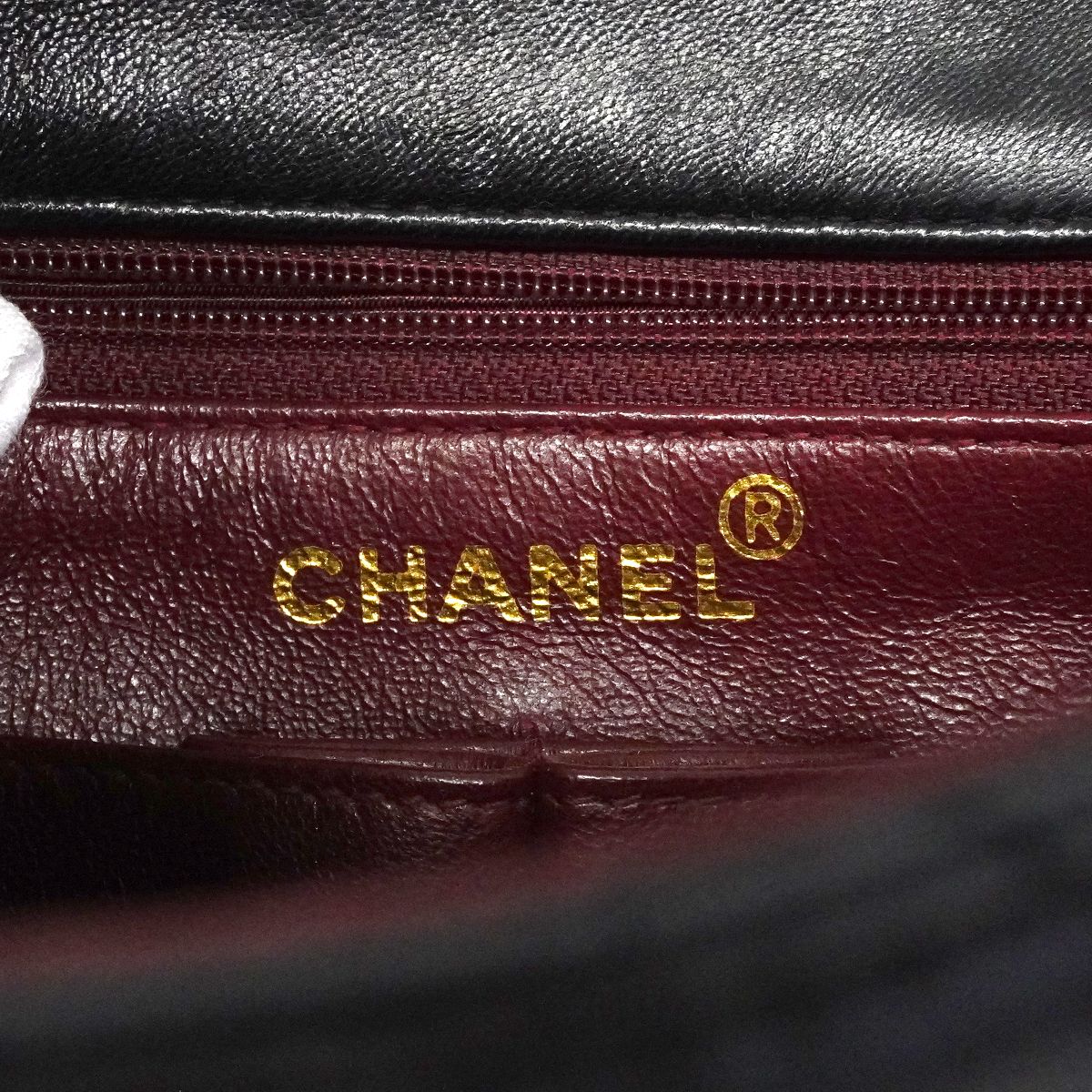 Chanel Shoulder Bag Mini Quilted Lambskin Black Gold — view 5