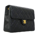 Chanel Shoulder Bag Mini Quilted Lambskin Black Gold — view 2