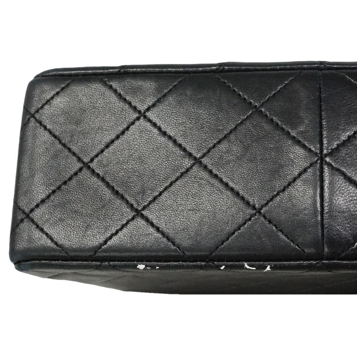 Chanel Shoulder Bag Mini Quilted Lambskin Black Gold — view 8