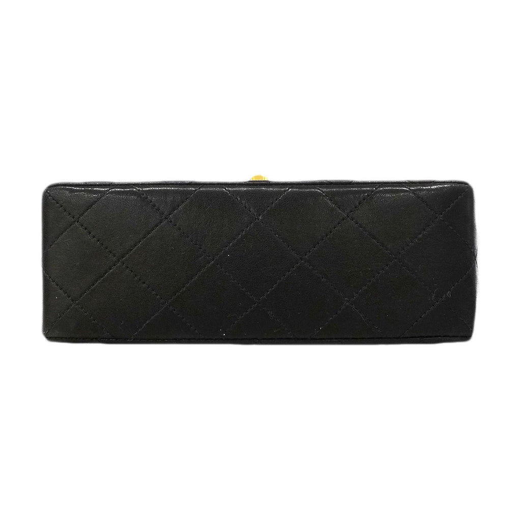 Chanel Shoulder Bag Mini Quilted Lambskin Black Gold — view 3
