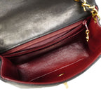 Chanel Shoulder Bag Mini Quilted Lambskin Black Gold — view 4