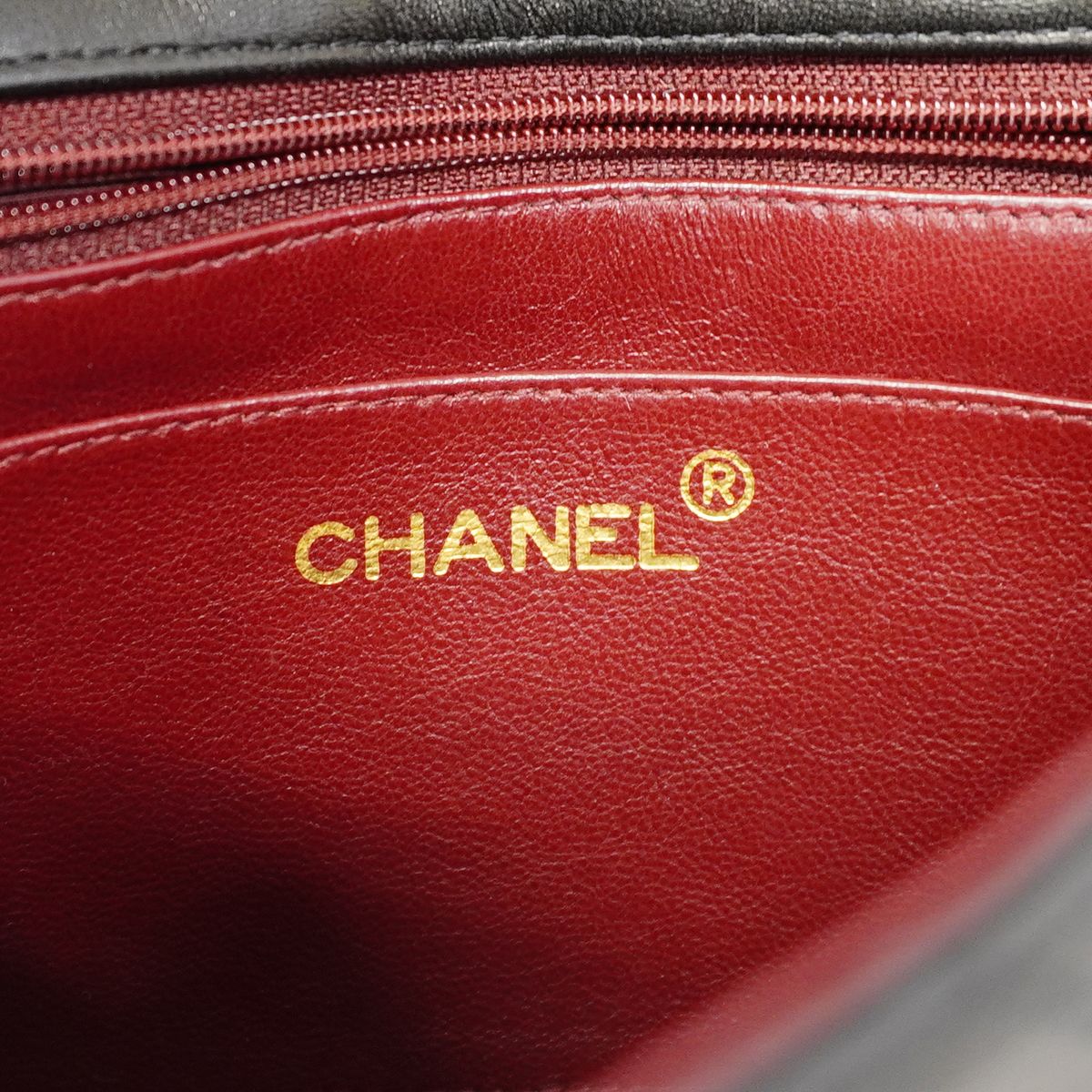 Chanel Shoulder Bag Mini Quilted Lambskin Black Gold — view 5