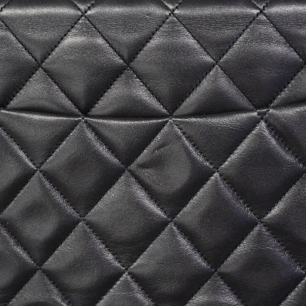 Chanel Shoulder Bag Deca Quilted Lambskin Black Gold — view 9