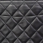 Chanel Shoulder Bag Deca Quilted Lambskin Black Gold — view 9