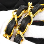 Chanel Shoulder Bag Deca Quilted Lambskin Black Gold — view 8