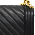Chanel Shoulder Bag Boy Stitch Lambskin Black Gold — view 9