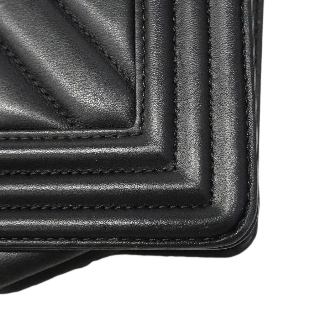 Chanel Shoulder Bag Boy Stitch Lambskin Black Gold — view 6