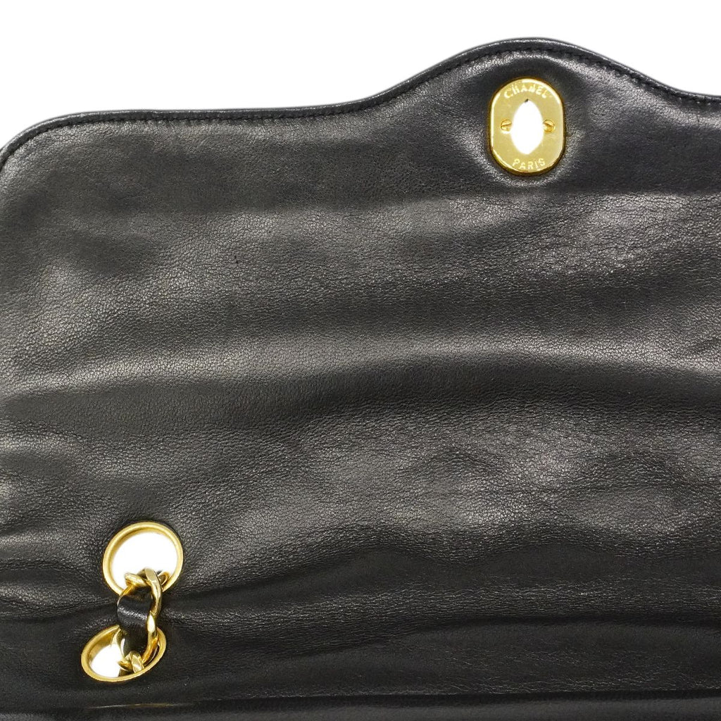 Chanel Shoulder Bag Quilted Limited Edition Lambskin Black Gold Silver — view 8
