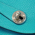 Hermes Handbag Lindy 30 Taurillon Clemence Turquoise Silver 2-Way — view 8