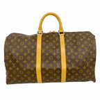 Louis Vuitton Boston Bag Monogram Keepall 50 Brown