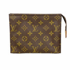 Louis Vuitton Pouch Monogram Pochette Toilet 19 Brown
