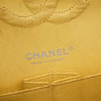 Chanel Shoulder Bag Quilted Patent Leather Yellow Silver — view 5
