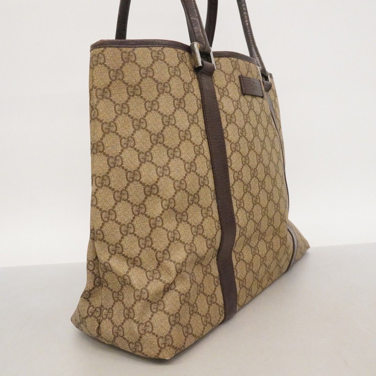 Gucci Tote GG Supreme Brown Silver — view 2