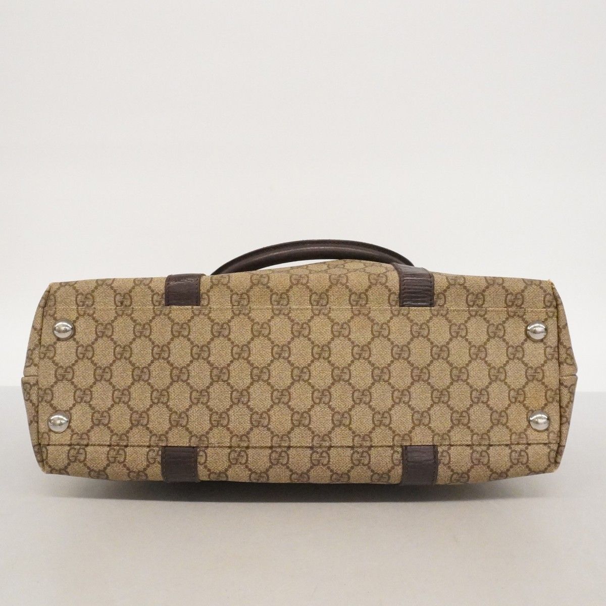Gucci Tote GG Supreme Brown Silver — view 3