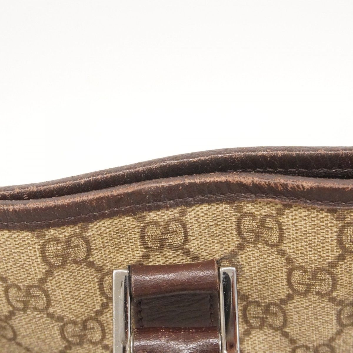 Gucci Tote GG Supreme Brown Silver — view 9