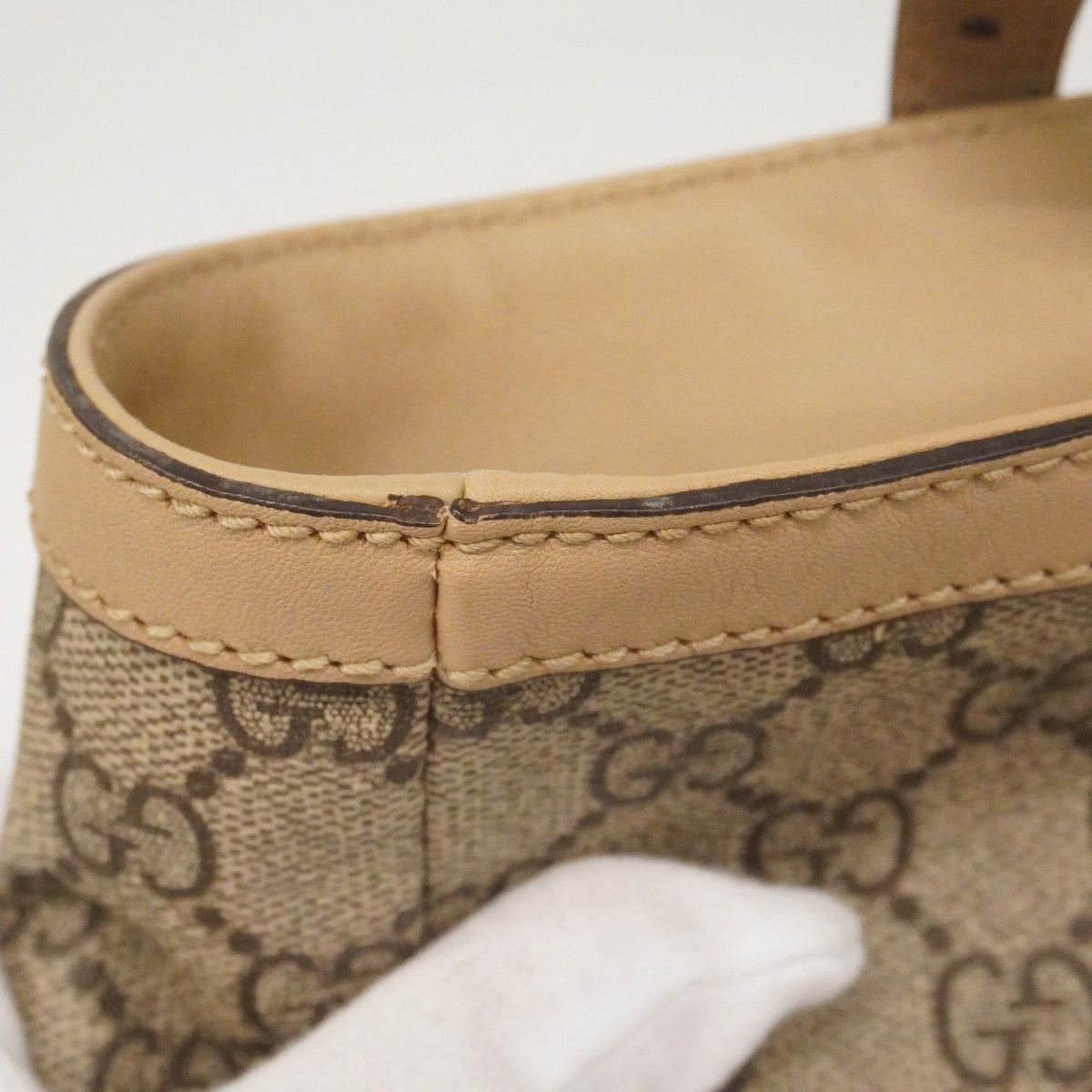 Gucci Tote GG Supreme Brown Gold — view 9