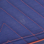Chanel Shoulder Bag Stitch Canvas Navy Red Silver — view 9