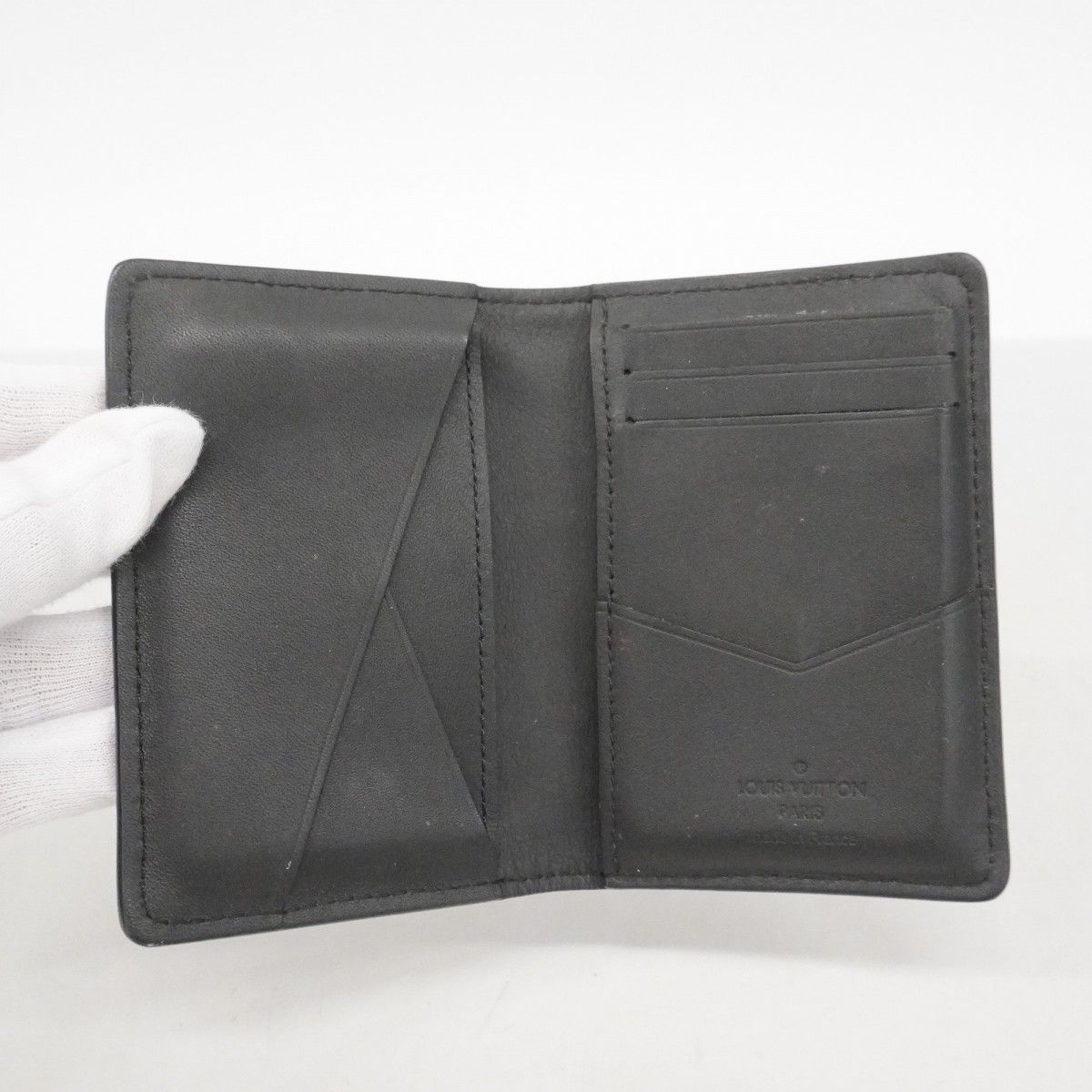 Louis Vuitton Card Case Monogram Shadow Organizer de Poche Black — view 3