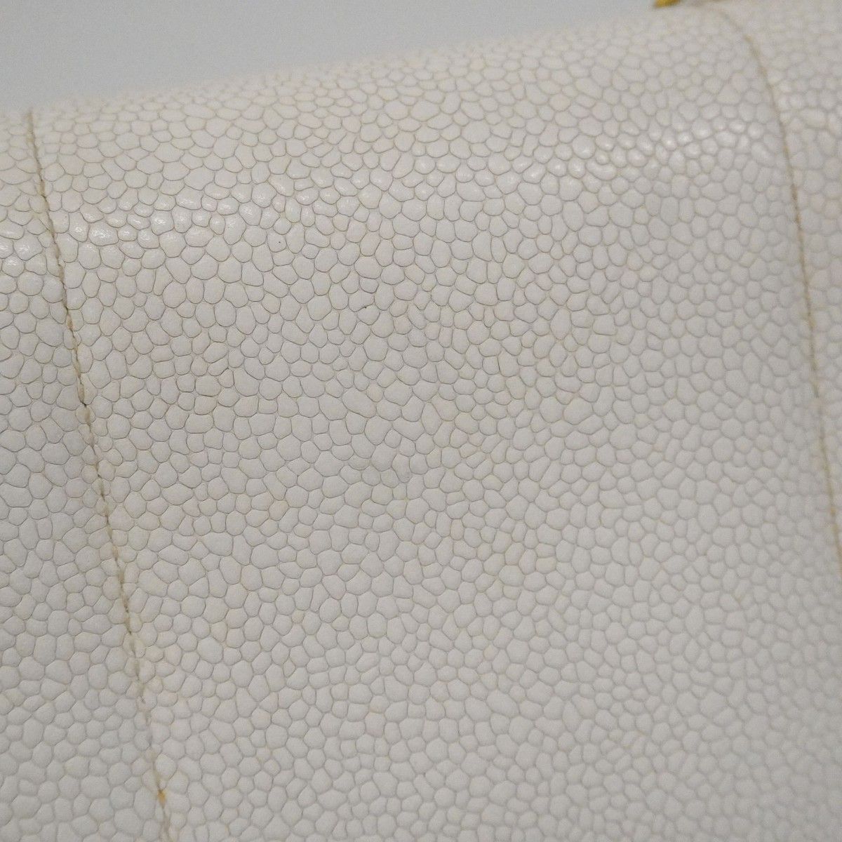 Chanel Shoulder Bag Mademoiselle Caviar Leather White Gold — view 9