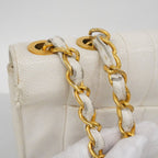 Chanel Shoulder Bag Mademoiselle Caviar Leather White Gold — view 7