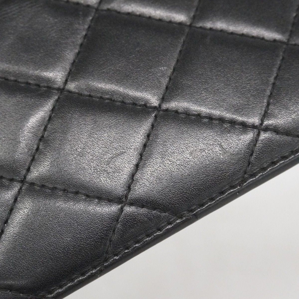 Chanel Wallet Cambon Lambskin Black White Silver — view 8