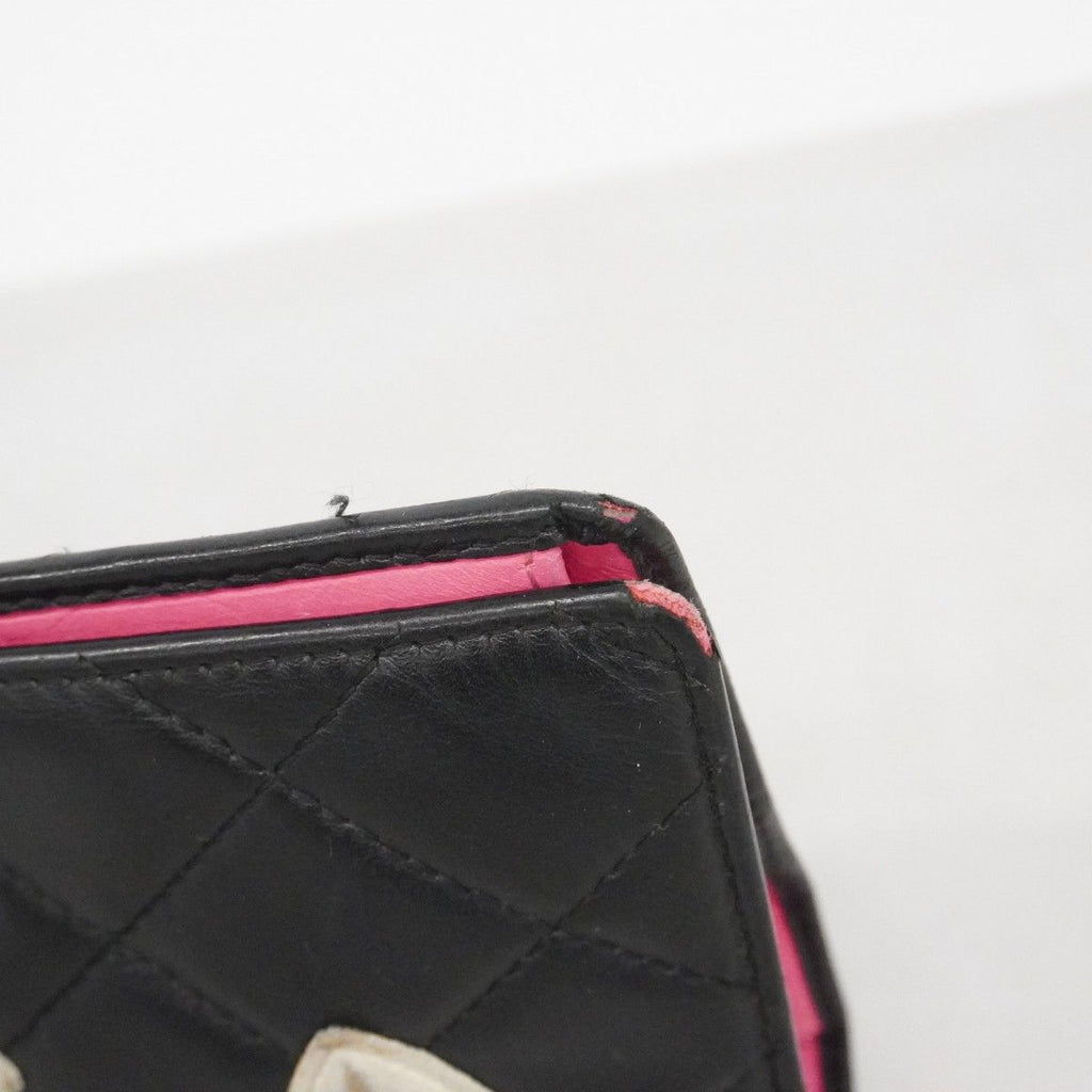 Chanel Wallet Cambon Lambskin Black White Silver — view 6