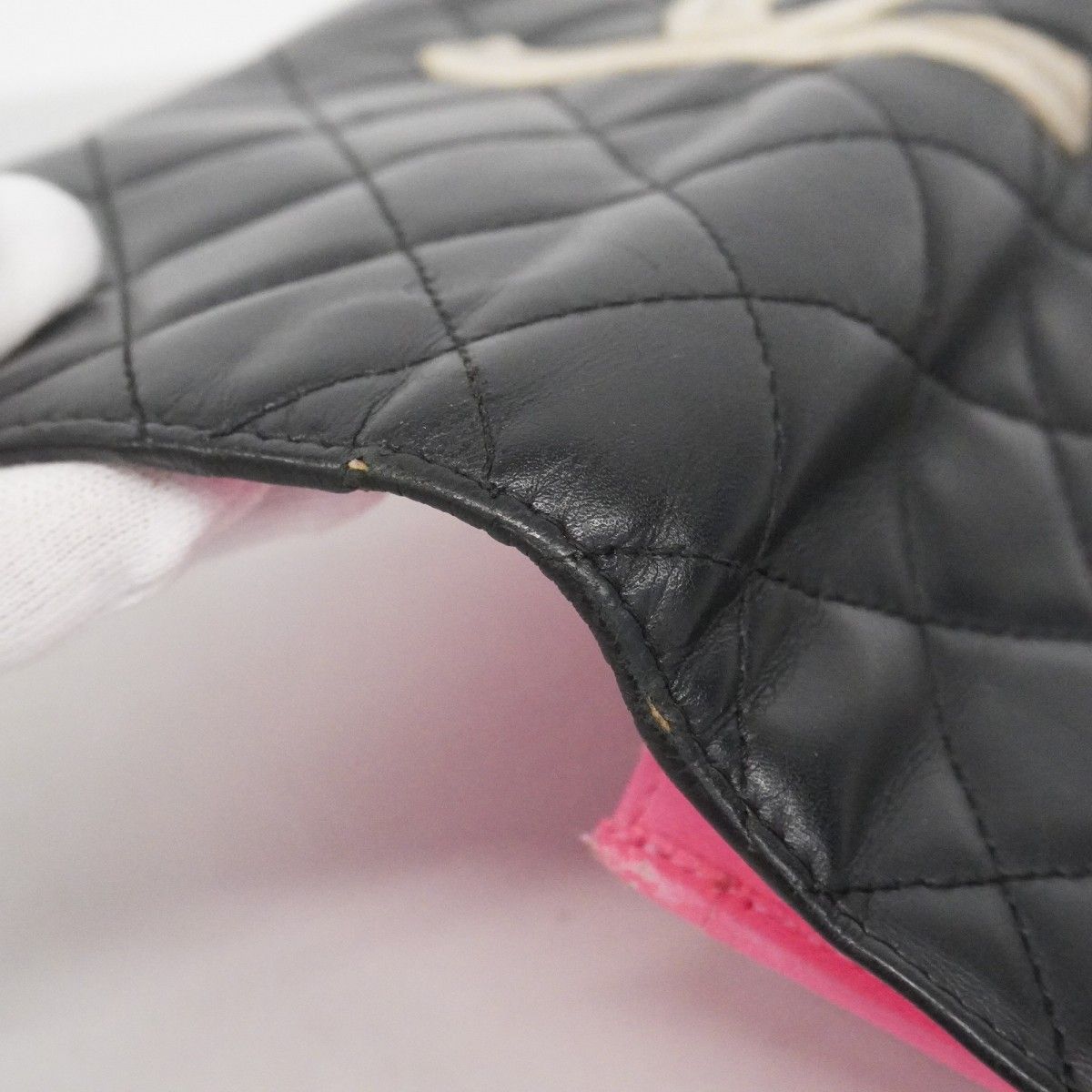 Chanel Wallet Cambon Lambskin Black White Silver — view 7