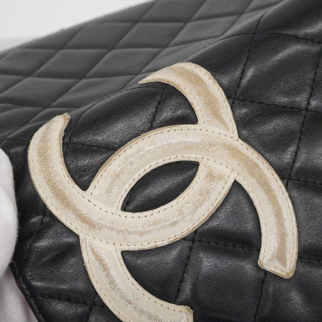 Chanel Wallet Cambon Lambskin Black White Silver — view 9