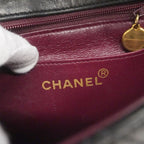 Chanel Shoulder Bag Quilted Lambskin Black Gold — view 5