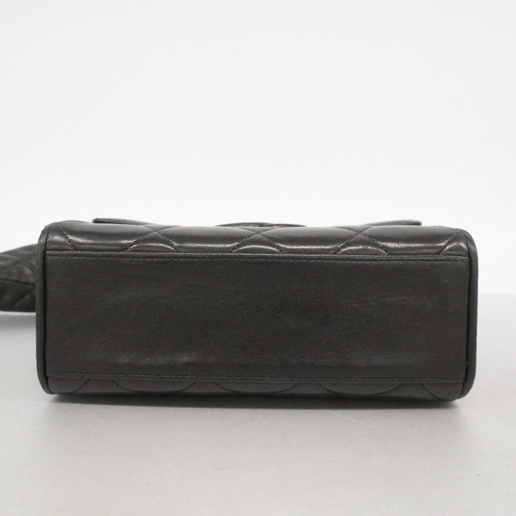 Chanel Shoulder Bag Quilted Lambskin Black Gold — view 3